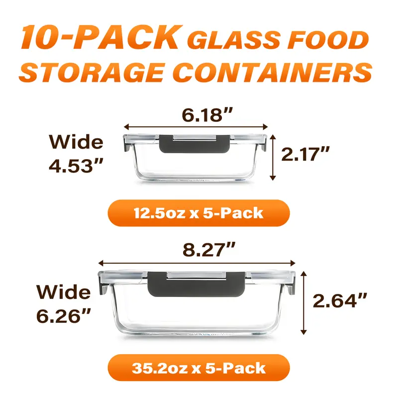 20-40-Piece Smart Meal Prep Set Container Airtight Glass Food Storage System 🍽️🍽️🍽️