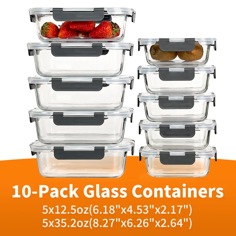 20-40-Piece Smart Meal Prep Set Container Airtight Glass Food Storage System 🍽️🍽️🍽️