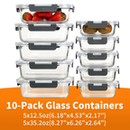 20-40-Piece Smart Meal Prep Set Container Airtight Glass Food Storage System 🍽️🍽️🍽️