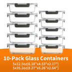 20-40-Piece Smart Meal Prep Set Container Airtight Glass Food Storage System 🍽️🍽️🍽️