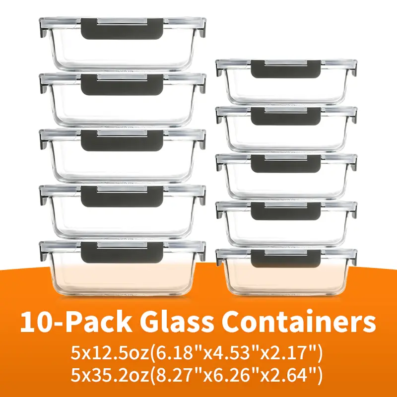 20-40-Piece Smart Meal Prep Set Container Airtight Glass Food Storage System 🍽️🍽️🍽️