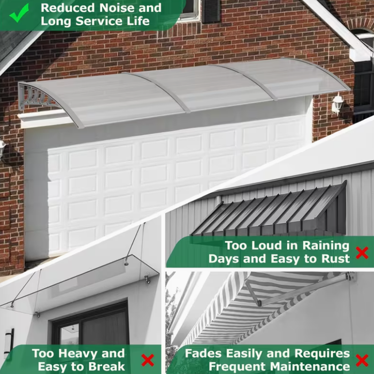 Outdoor Sun and Rain Canopy for Doors and Windows