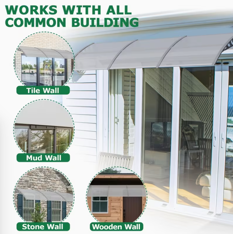 Outdoor Sun and Rain Canopy for Doors and Windows
