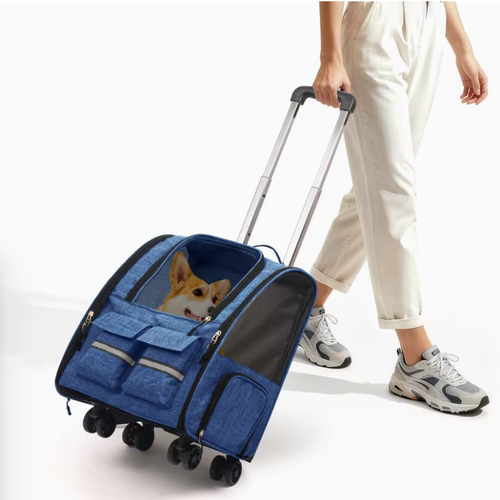 Airline-Approved Rolling Pet Carrier with Wheels🐶🐕🐈