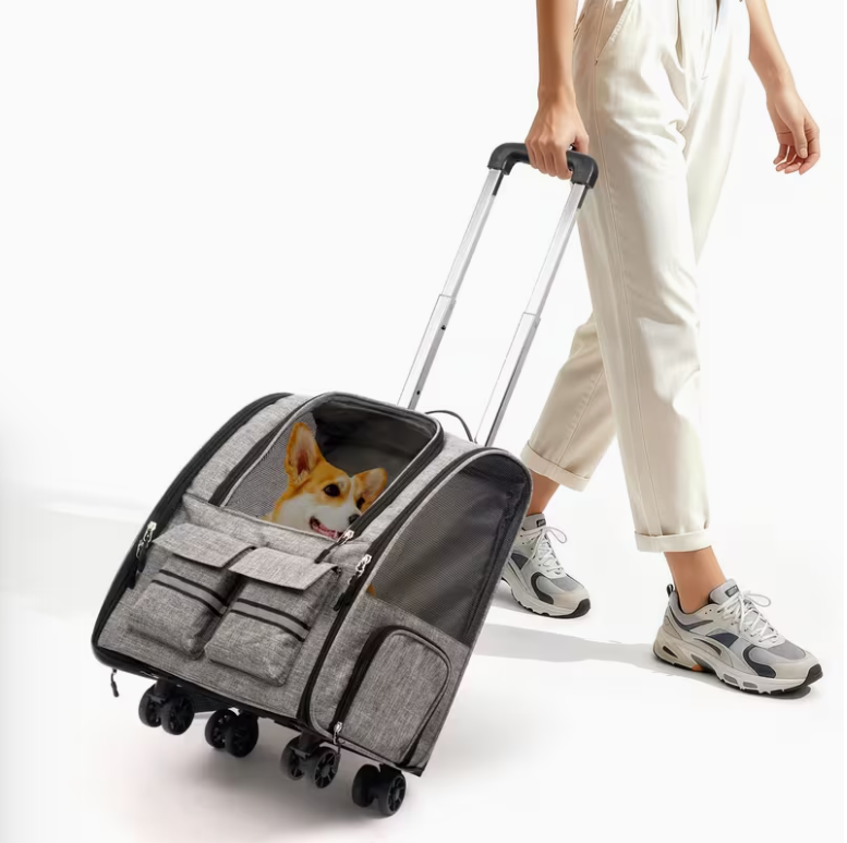 Airline-Approved Rolling Pet Carrier with Wheels🐶🐕🐈